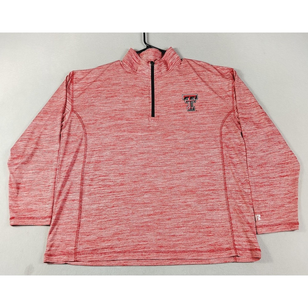 Russell 1/4 Zip Mens XL Red Texas Tech Red Raiders Sweatshirt NCAA Football